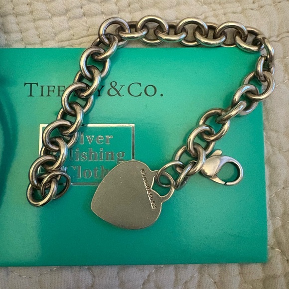 Tiffany & Co. Jewelry - Tiffany & Co. Silver 925 Heart Charm  Link Bracelet